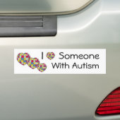 Ik hou van iemand met autisme Bumpersticker (Op auto)
