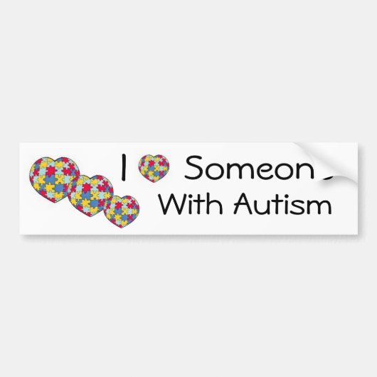 Ik hou van iemand met autisme Bumpersticker (Voorkant)