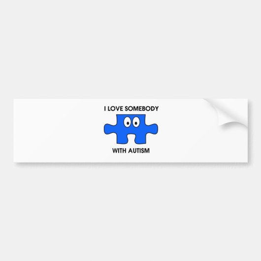 Ik hou van iemand met autisme bumpersticker (Voorkant)