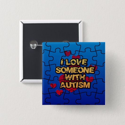 Ik hou van iemand met autisme Button (Voorkant /achterkant)