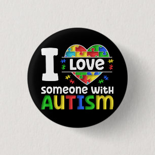 Ik hou van iemand met autisme, een geschenk voor a ronde button 3,2 cm
