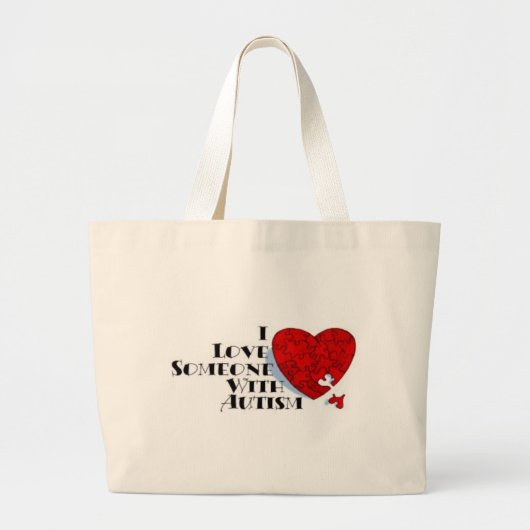 Ik hou van iemand met autisme grote tote bag (Voorkant)