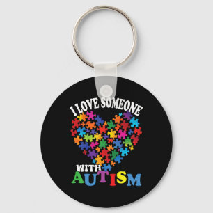Ik hou van iemand met autisme Hartpuzzel Sleutelhanger