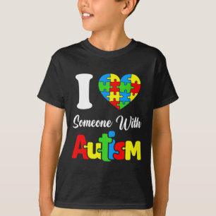 Ik hou van iemand met autisme Ik Hart Autistisch A T-shirt