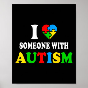 Ik hou van iemand met autisme in hart autisme neur poster