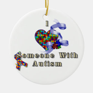 Ik hou van iemand met autisme keramisch ornament