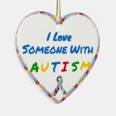 Ik hou van iemand met autisme keramisch ornament (Rechts)