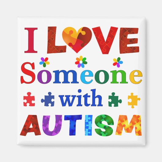 Ik hou van iemand met AUTISME Magneet (Voorkant)