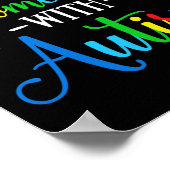 Ik hou van iemand met Autisme Man Women Kind Poster (Hoek)