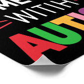 Ik hou van iemand met Autisme Man Women Kind Poster (Hoek)