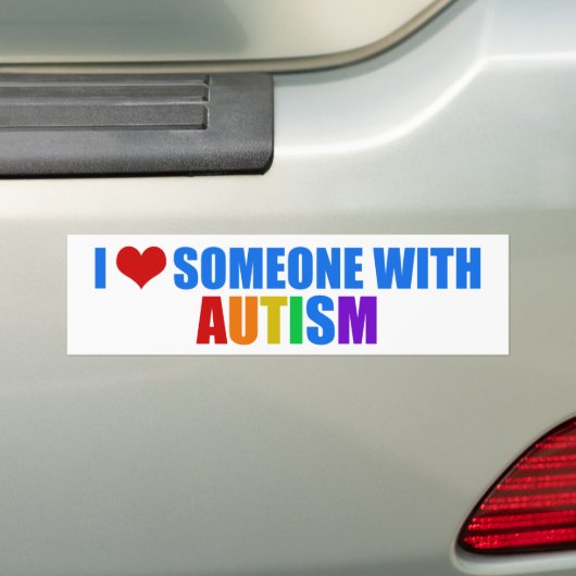 Ik hou van iemand met autisme mooie regenboog bumpersticker (Op auto)