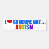 Ik hou van iemand met autisme mooie regenboog bumpersticker (Voorkant)