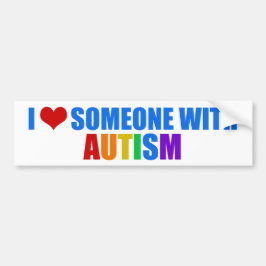 Ik hou van iemand met autisme mooie regenboog bumpersticker