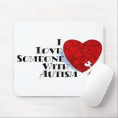 Ik hou van iemand met autisme muismat (Met muis)