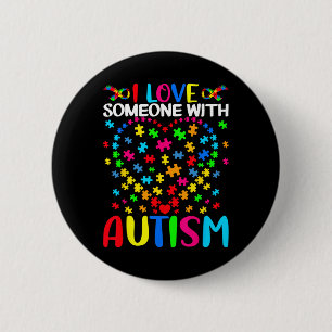 Ik hou van iemand met autisme puzzel hart advocate ronde button 5,7 cm