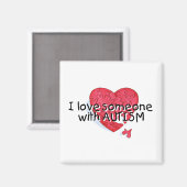 Ik hou van iemand met autisme (puzzelhart) magneet (Voorkant / Achterkant)