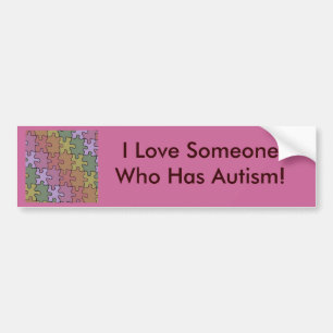 Ik hou van iemand met autisme - puzzelstukjes bumpersticker