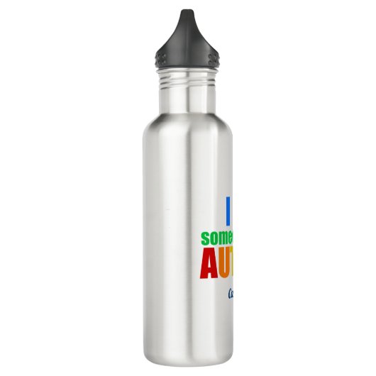 Ik hou van iemand met autisme Rainbow Monogram Waterfles (Links)