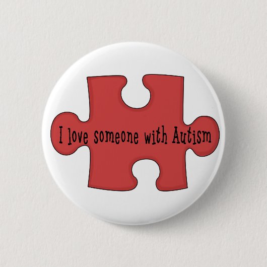 Ik hou van iemand met autisme ronde button 5,7 cm (Voorkant)
