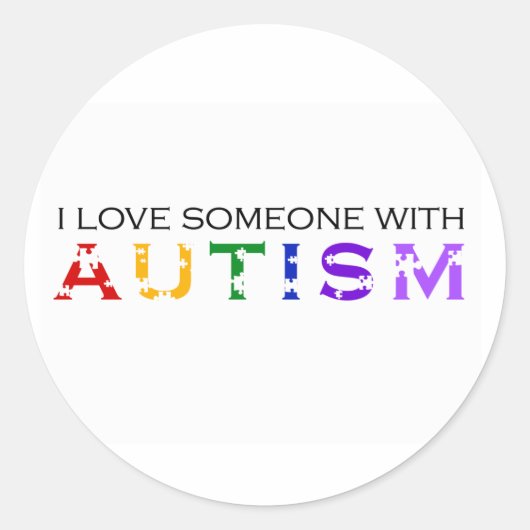 Ik hou van iemand met autisme ronde sticker (Voorkant)