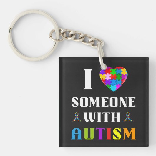 Ik hou van iemand met autisme sleutelhanger (voorkant)