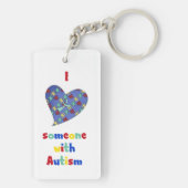 Ik hou van iemand met autisme Sleutelhanger (achterkant)