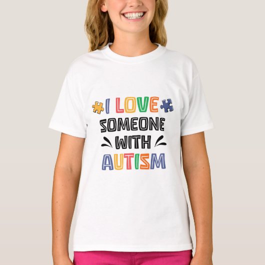 Ik hou van iemand met autisme t-shirt (Voorkant)