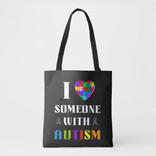 Ik hou van iemand met autisme tote bag (Voorkant)
