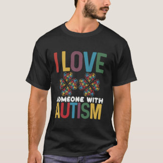 Ik hou van iemand met autisme voor autisme bewustz t-shirt