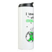 Ik hou van iemand met Cerebral Palsy Awareness Thermosbeker (Gedraaid links)