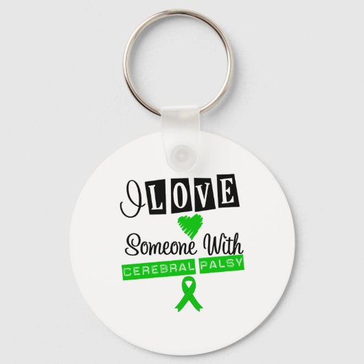 Ik hou van iemand met Cerebral Palsy Sleutelhanger (Voorkant)