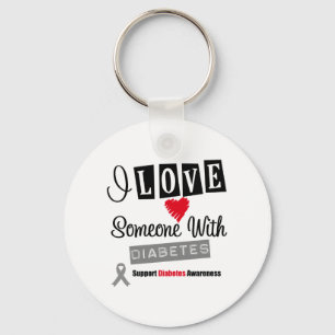 Ik hou van iemand met diabetes sleutelhanger