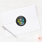 Ik hou van iemand met downsyndrome trrisomie ronde sticker (Envelop)