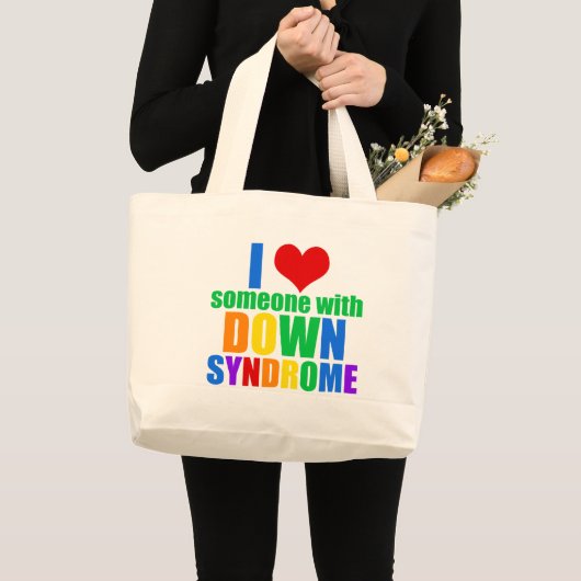 Ik hou van iemand met downsyndroom grote tote bag (Voorkant (product))