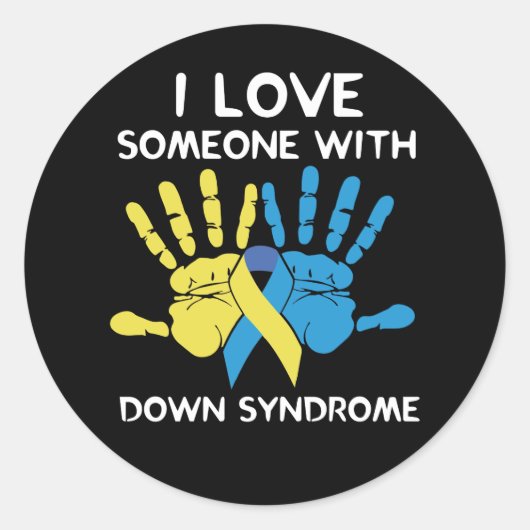 Ik hou van iemand met downsyndroom-liefde ronde sticker (Voorkant)