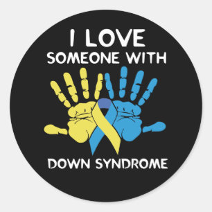 Ik hou van iemand met downsyndroom-liefde ronde sticker