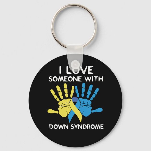 Ik hou van iemand met downsyndroom-liefde sleutelhanger (Voorkant)