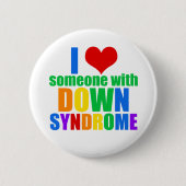 Ik hou van iemand met downsyndroom ronde button 5,7 cm (Voorkant)