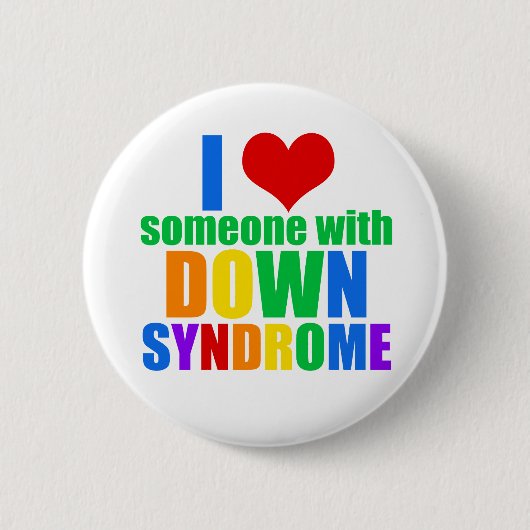 Ik hou van iemand met downsyndroom ronde button 5,7 cm (Voorkant)