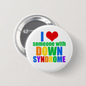 Ik hou van iemand met downsyndroom ronde button 5,7 cm (Voorkant /achterkant)