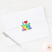Ik hou van iemand met downsyndroom ronde sticker (Envelop)
