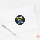 Ik hou van iemand met downsyndroom ronde sticker (Envelop)