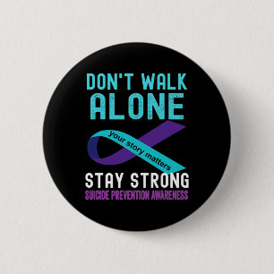 Ik hou van iemand met een Blauwgroen-paarse zelfmo Ronde Button 5,7 Cm