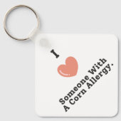 Ik hou van iemand met een maïsallergie bewustzijn sleutelhanger (Voorkant)