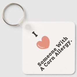 Ik hou van iemand met een maïsallergie bewustzijn sleutelhanger