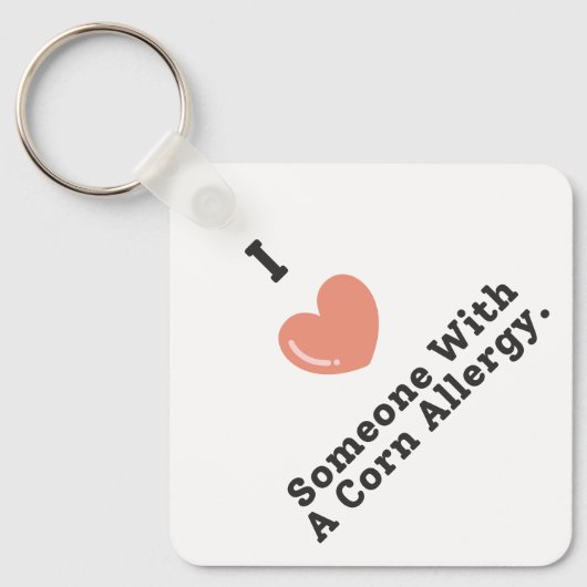 Ik hou van iemand met een maïsallergie bewustzijn sleutelhanger (Voorkant)