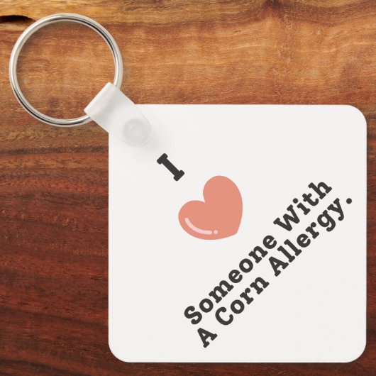 Ik hou van iemand met een maïsallergie bewustzijn sleutelhanger (Voorkant)