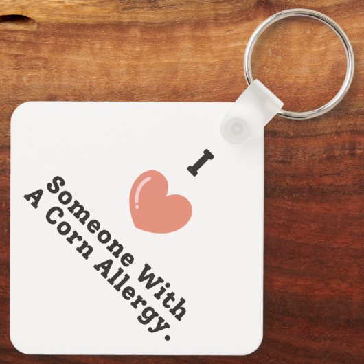 Ik hou van iemand met een maïsallergie bewustzijn sleutelhanger (Achterkant)