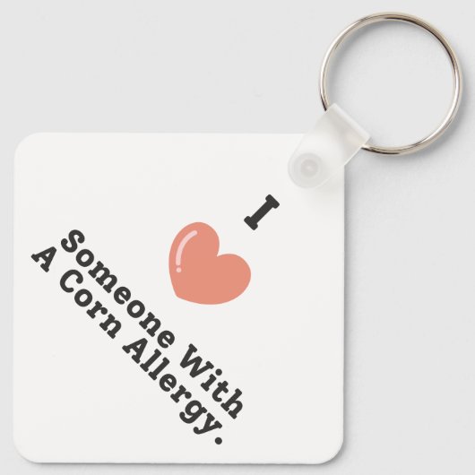 Ik hou van iemand met een maïsallergie bewustzijn sleutelhanger (Achterkant)