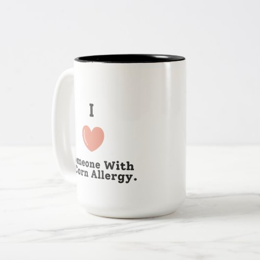 Ik hou van iemand met een maïsallergie tweekleurige koffiemok (Voorkant links)